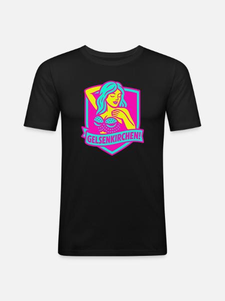 Gelsenkirchen Superstar in pink - Men's Slim Fit T-Shirt - black