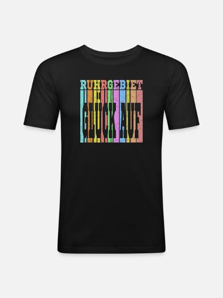 zeche ruhrgebiet - Männer Slim Fit T-Shirt - Schwarz
