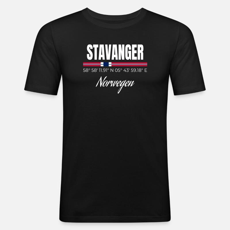 Stavanger - Männer Slim Fit T-Shirt - Schwarz