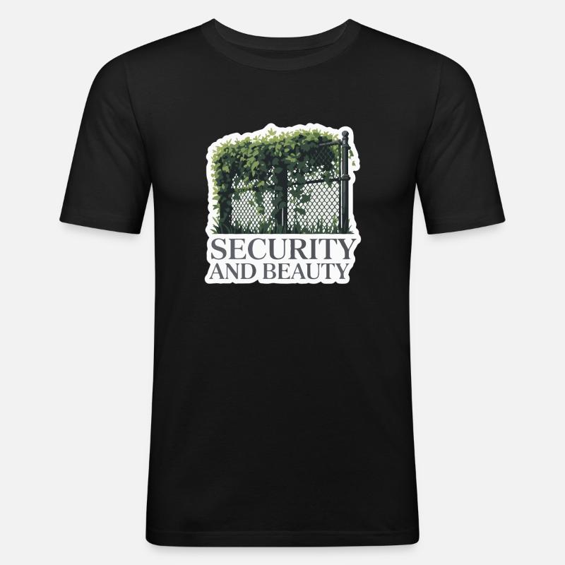 Bewachtes Gartenzaun-Design - Männer Slim Fit T-Shirt - Schwarz