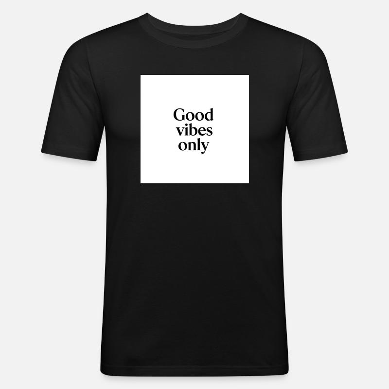 Optimierte positive Vibes - Männer Slim Fit T-Shirt - Schwarz