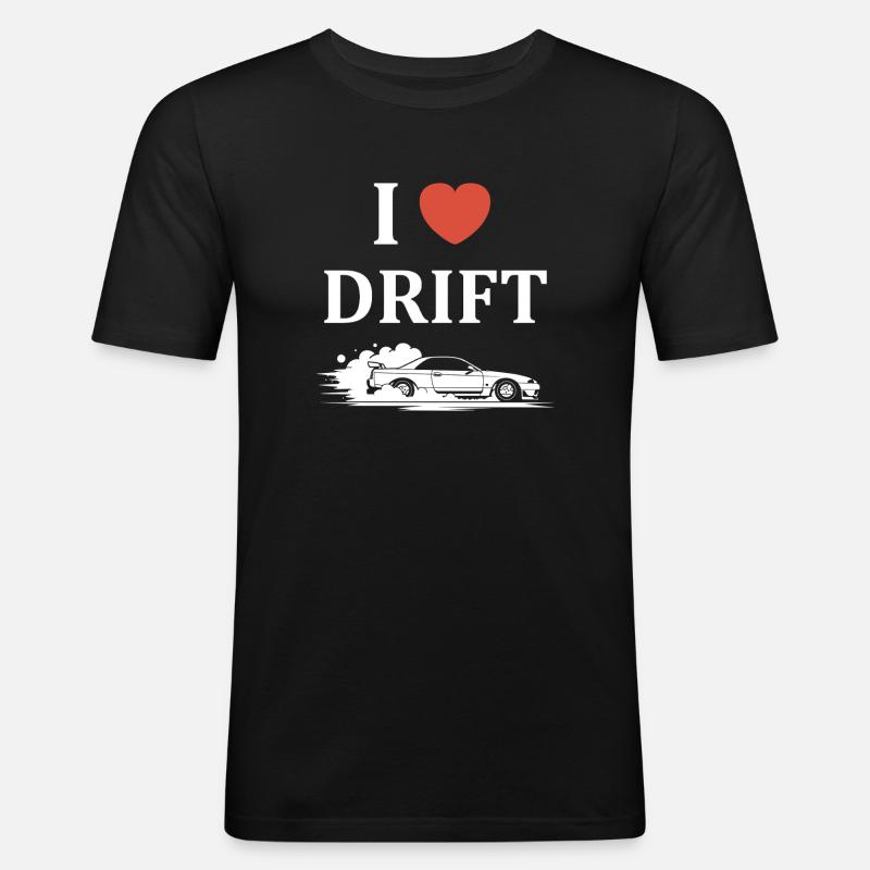 Leidenschaftliches Drift-Car-Design - Männer Slim Fit T-Shirt - Schwarz
