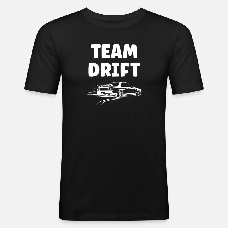 Einfarbiges Drift-Car-Design - Männer Slim Fit T-Shirt - Schwarz