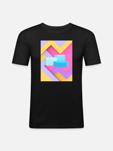 Pastel Geometric Pod Design - Men's Slim Fit T-Shirt - black