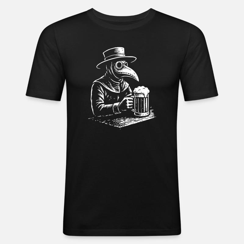 Pestdoktor Cheers Design - Männer Slim Fit T-Shirt - Schwarz