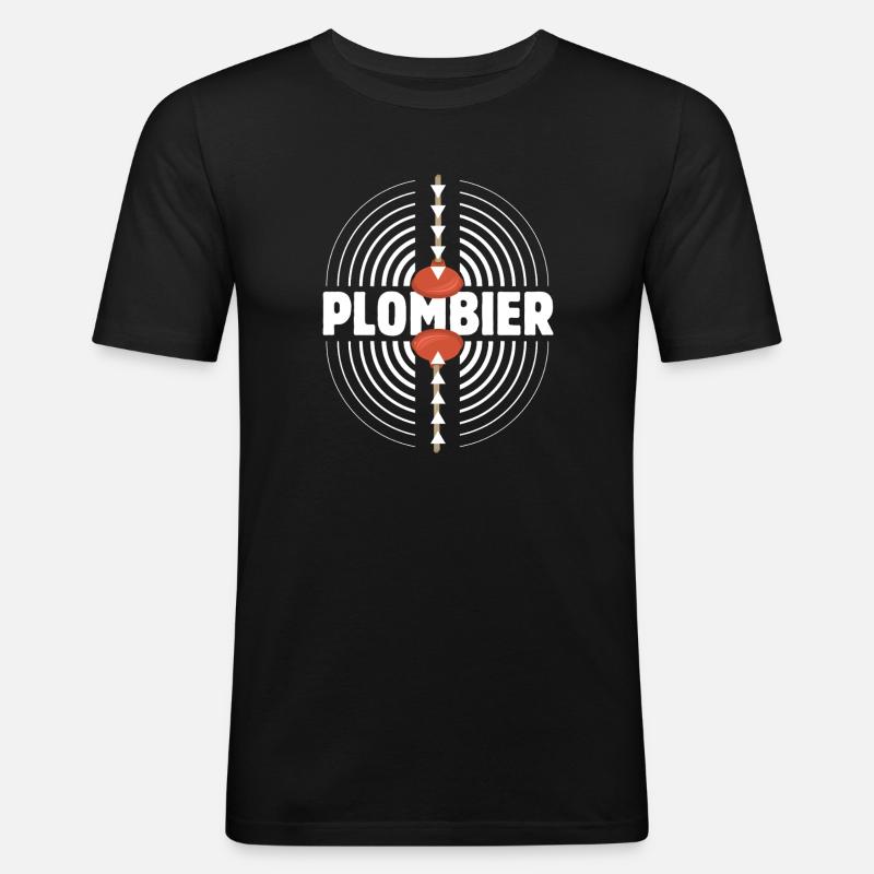 Retro Saugnapf Klempner - Männer Slim Fit T-Shirt - Schwarz
