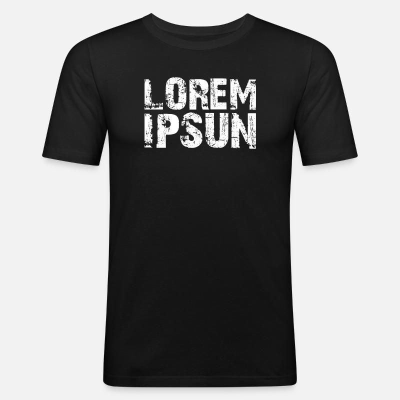 LOREM_IPSUN - Männer Slim Fit T-Shirt - Schwarz