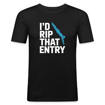 Diving diving board - Men's Slim Fit T-Shirt - black - Front - Nik (191cm)