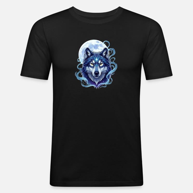 Wolf - Men's Slim Fit T-Shirt - black