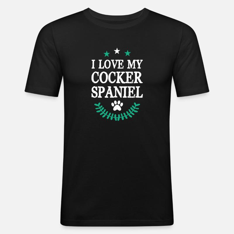 COCKER_SPANIEL - Männer Slim Fit T-Shirt - Schwarz