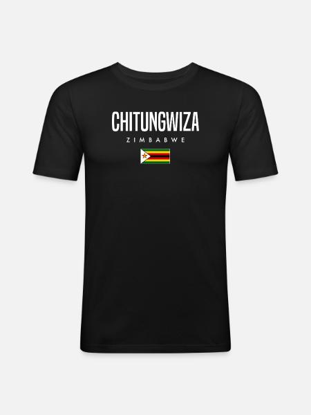 Chitungwiza Zimbabwe - Men's Slim Fit T-Shirt - black
