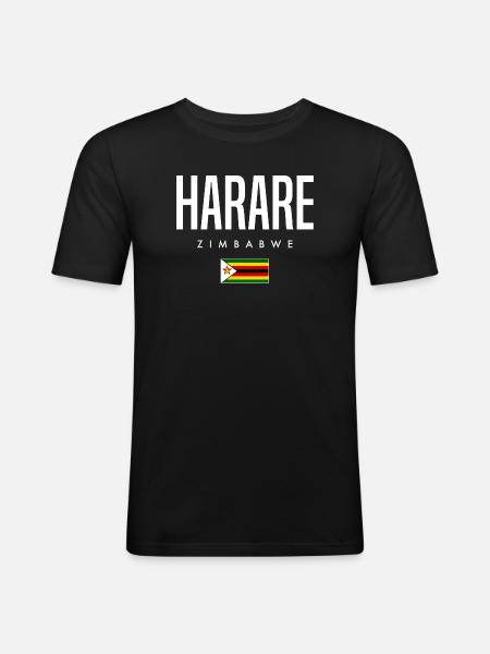 Harare Zimbabwe - Men's Slim Fit T-Shirt - black