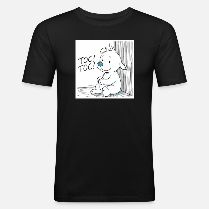 Idéfix Frappe Toc Toc Toc - Männer Slim Fit T-Shirt - Schwarz