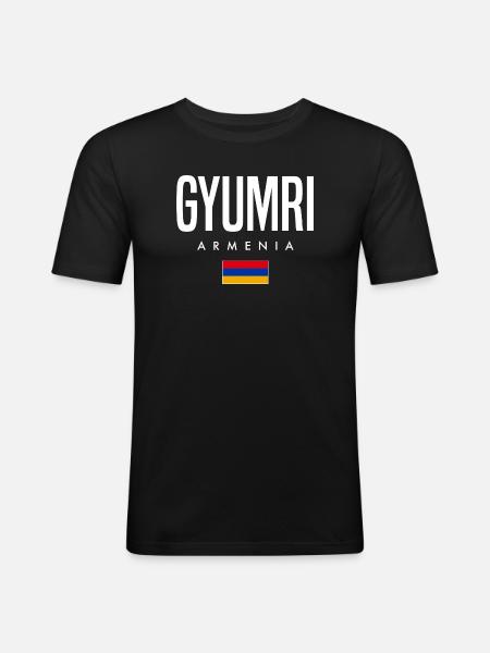 Gyumri Armenia - Men's Slim Fit T-Shirt - black