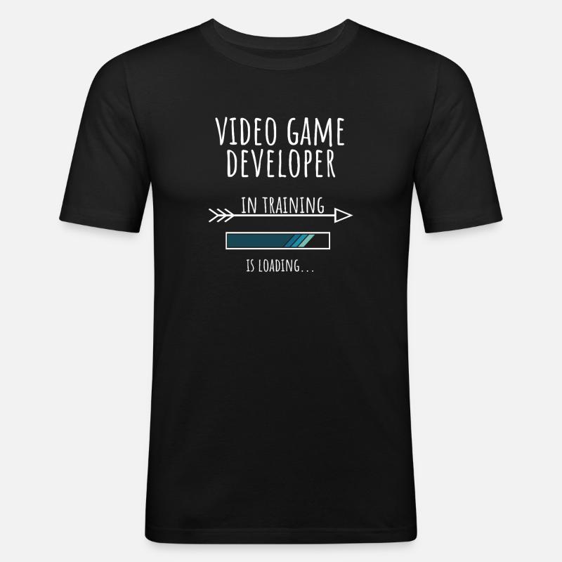 Video Game Developer Geschenk Beruf Ausbildung - Männer Slim Fit T-Shirt - Schwarz