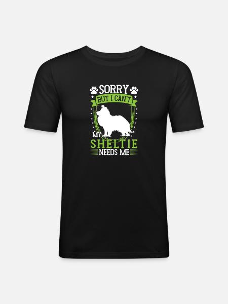 Sheltie can't Shetland Sheepdog - Men's Slim Fit T-Shirt - black