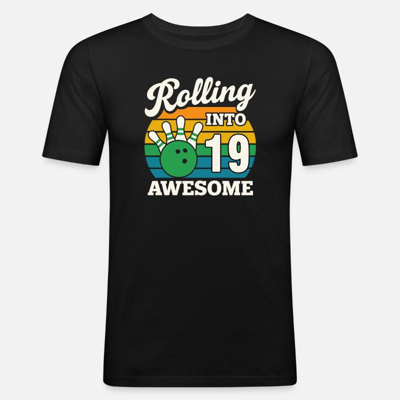 Rolling Into 19 Birthday Tee - Men's Slim Fit T-Shirt - black