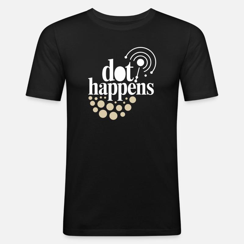 Dot Happens Morse Code Fun - T-shirt près du corps Homme - noir