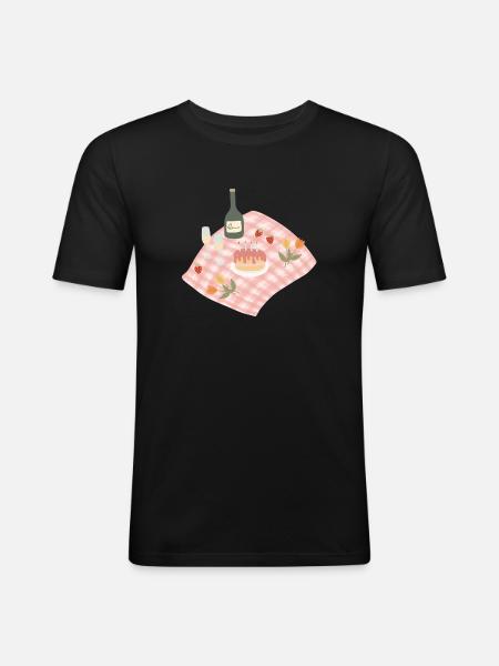 Feier Picknick Party Design - Männer Slim Fit T-Shirt - Schwarz