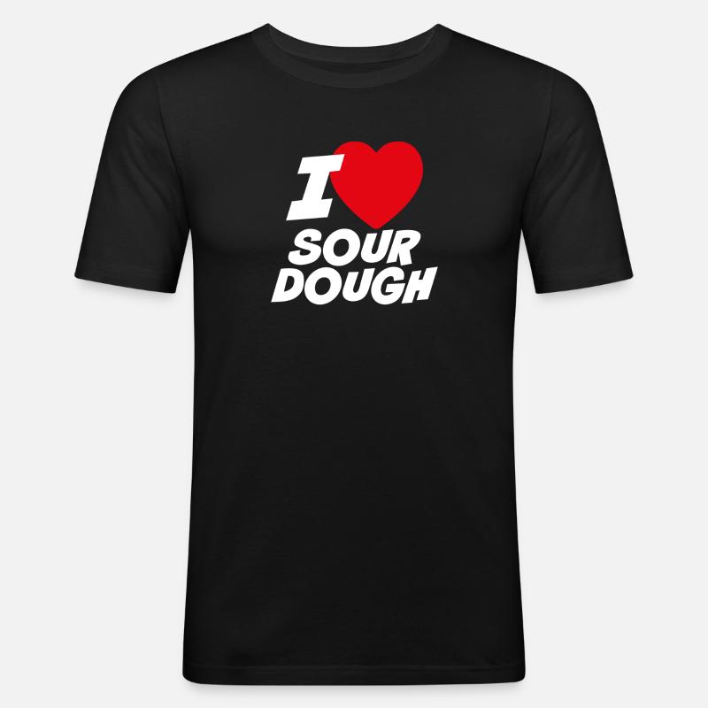 Ich liebe Sauerteig - Männer Slim Fit T-Shirt - Schwarz