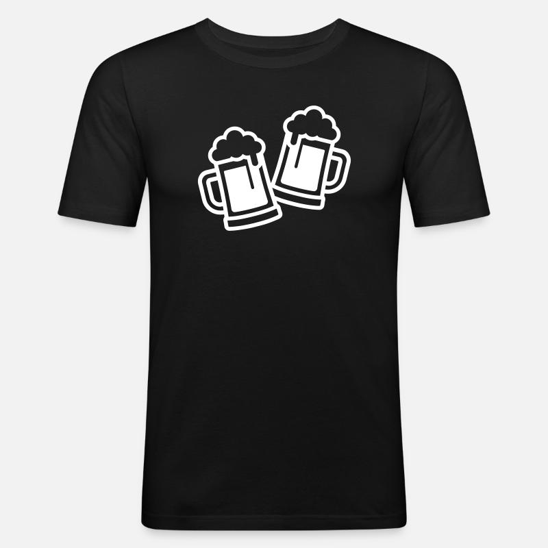 Bierglas Symbol Bier - Männer Slim Fit T-Shirt - Schwarz