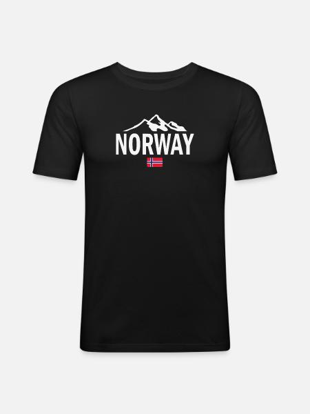 Norge - Norge - Norge - Flag - Skandinavien - Herre Slim Fit T-Shirt - sort