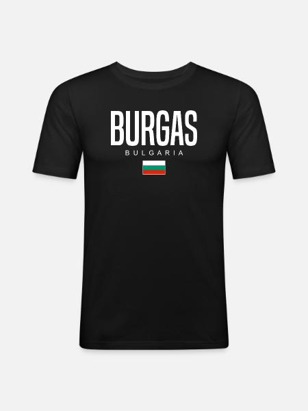 Burgas Bulgaria - Men's Slim Fit T-Shirt - black
