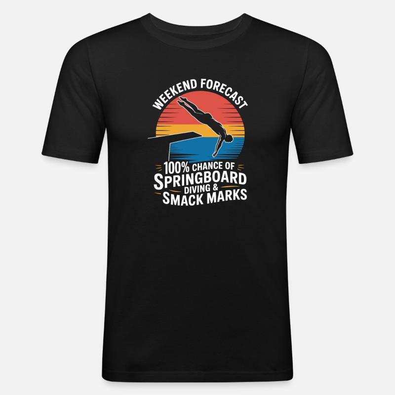 Kunstspringen Turmspringer Sprungbrett - Männer Slim Fit T-Shirt - Schwarz