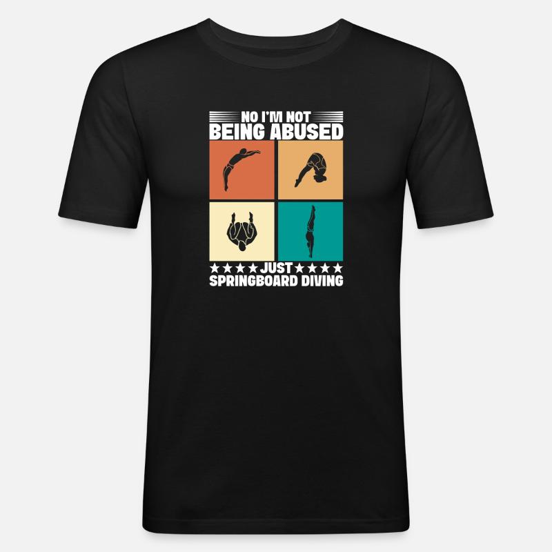 Kunstspringen Turmspringer Sprungbrett - Männer Slim Fit T-Shirt - Schwarz