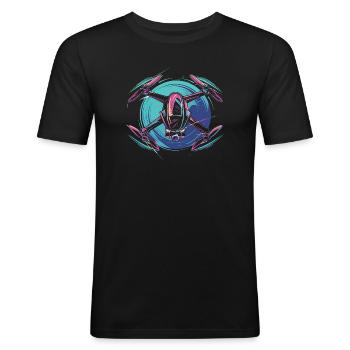 Dynamic Drone - Men's Slim Fit T-Shirt - black - Front - Nik (191cm)