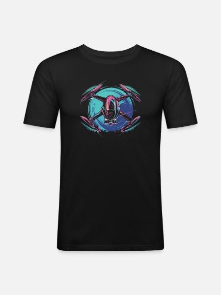 Dynamic Drone - Men's Slim Fit T-Shirt - black