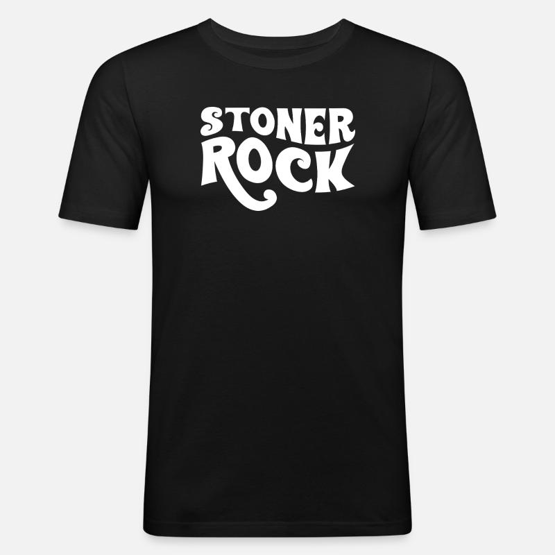 Stoner Rock Typografie-Design - Männer Slim Fit T-Shirt - Schwarz