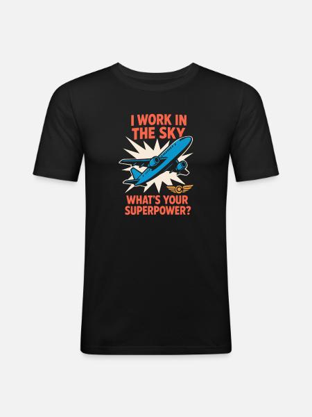 Flugbegleiter Kabinencrew Leben Luftfahrt - Männer Slim Fit T-Shirt - Schwarz