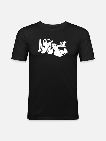 Bagger Radlader Baugeräteführer Silhouette - Männer Slim Fit T-Shirt - Schwarz