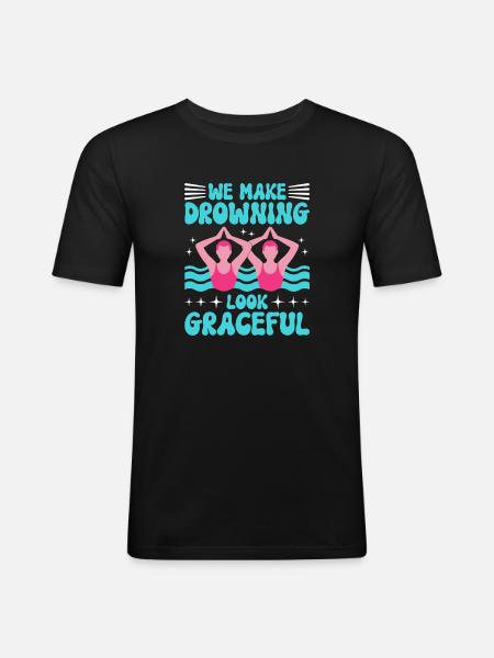 Synchronschwimmen Kunstschwimmen Wassersport - Männer Slim Fit T-Shirt - Schwarz