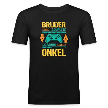 Ich Werde Onkel 2026 Laden Schwangerschaft Geburt - Männer Slim Fit T-Shirt - Schwarz - Vorne - Nik (191cm)