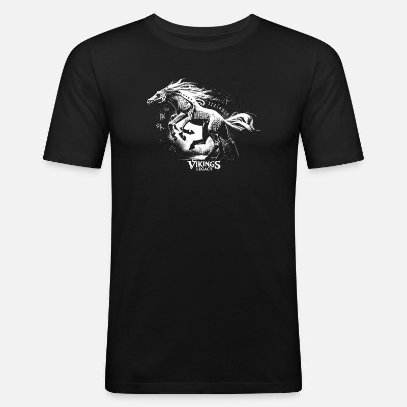 Sleipnir - Männer Slim Fit T-Shirt - Schwarz
