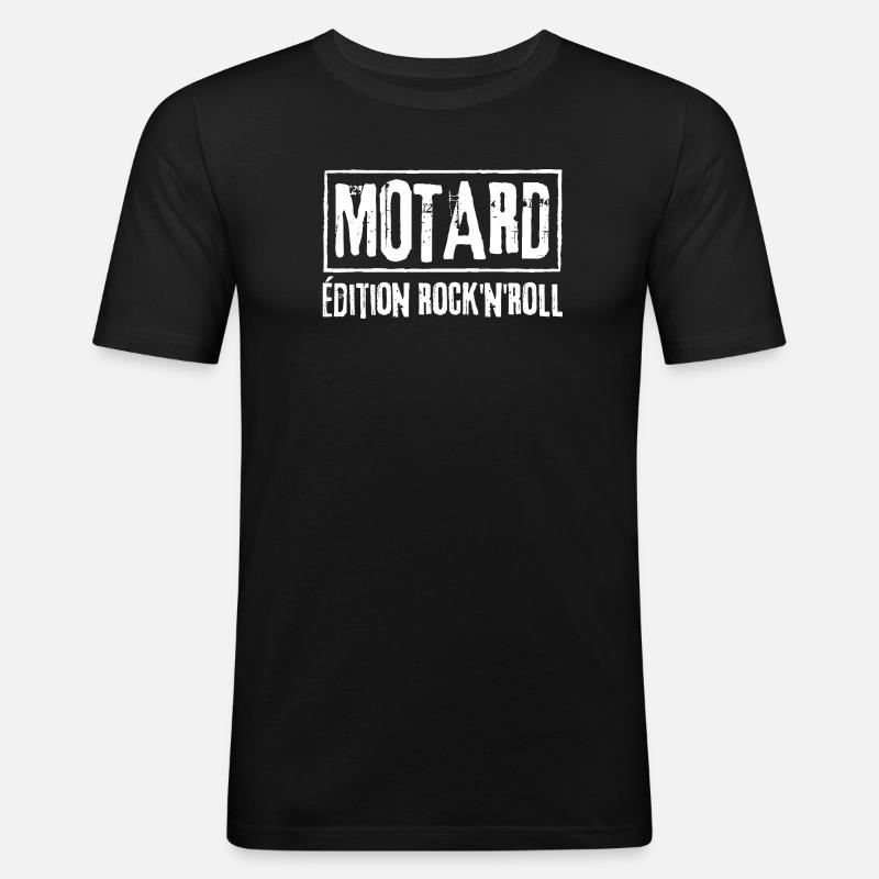 BIKER Rock N Roll Edition - Männer Slim Fit T-Shirt - Schwarz