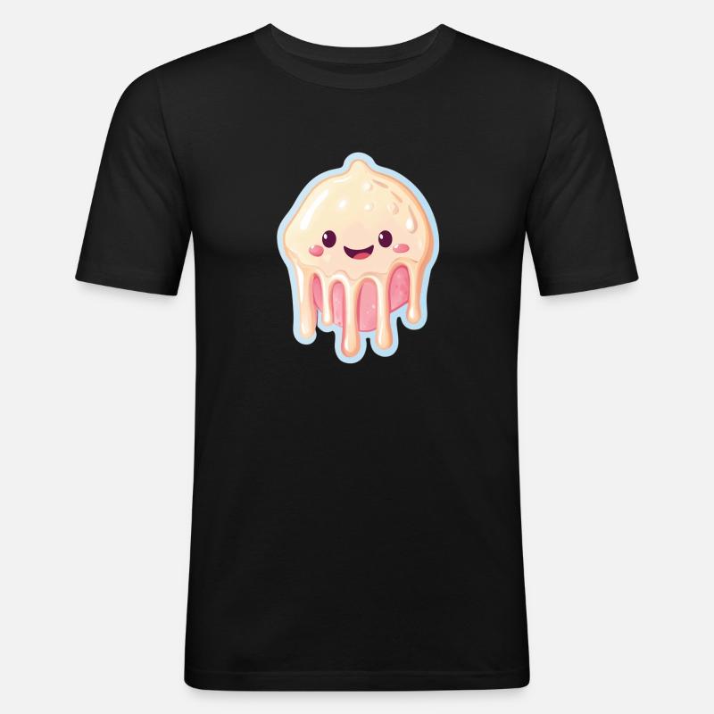 Eiscreme Eis - Männer Slim Fit T-Shirt - Schwarz