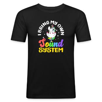 Öffentlicher Pfurz Lustig Unangemessen - Männer Slim Fit T-Shirt - Schwarz - Vorne - Nik (191cm)