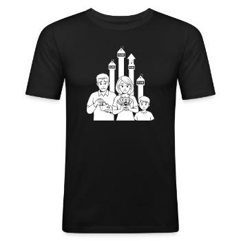 Die Sorgen der Familie - Männer Slim Fit T-Shirt - Schwarz - Vorne - Nik (191cm)
