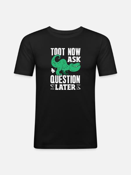 Public Fart Funny Inappropriate - Men's Slim Fit T-Shirt - black