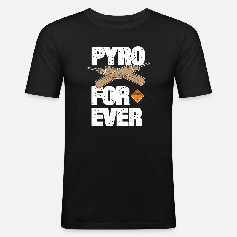 Pyro For Ever mit Trueno - Männer Slim Fit T-Shirt - Schwarz