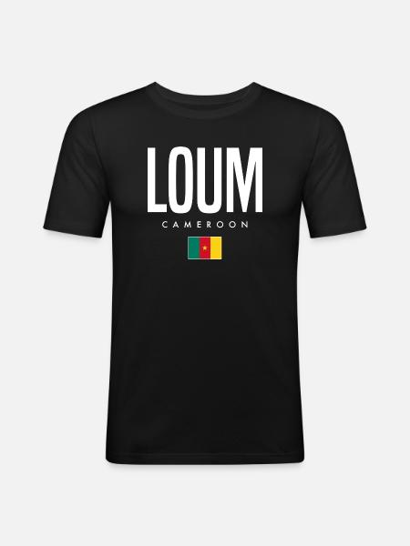 Loum Kamerun Kameruner - Männer Slim Fit T-Shirt - Schwarz