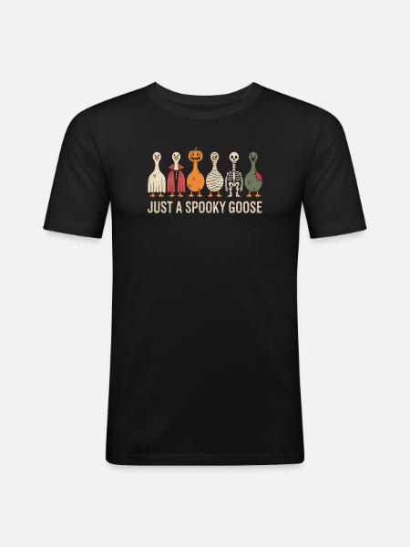 Just A Spooky Goose Halloween Vibes - Men's Slim Fit T-Shirt - black