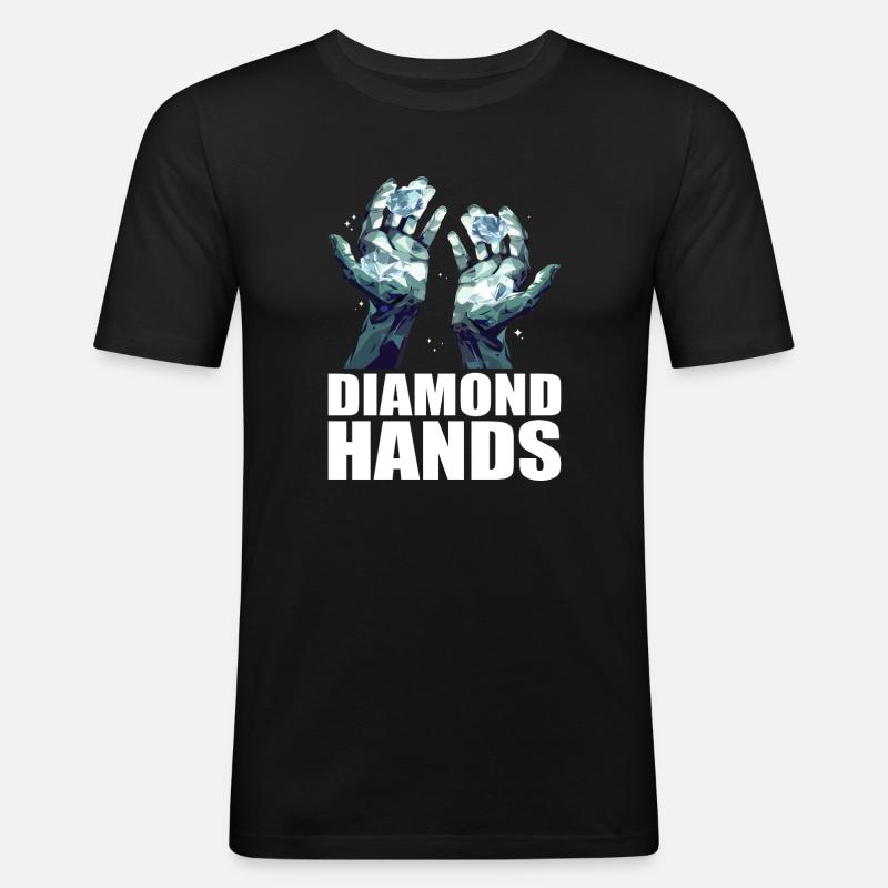 Diamond Hands Trading - Männer Slim Fit T-Shirt - Schwarz