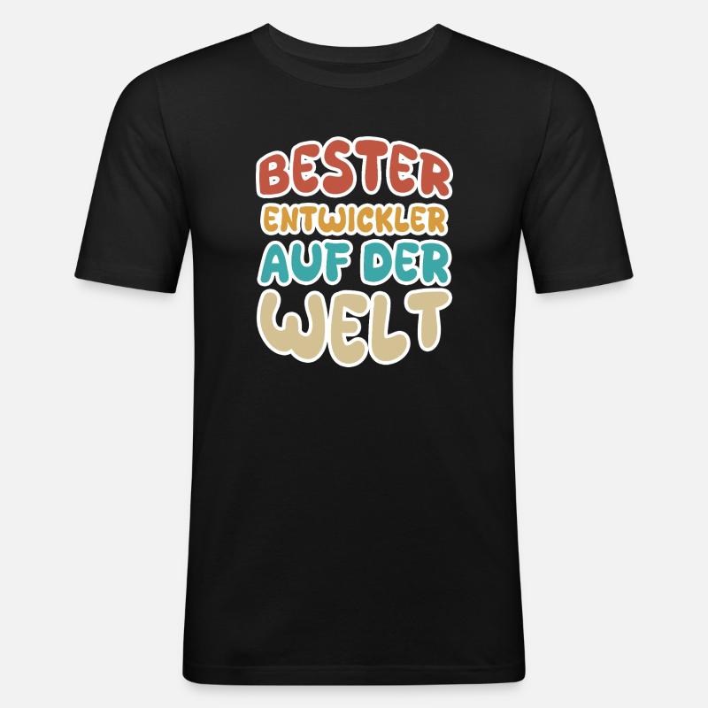 Calling Developer - Men's Slim Fit T-Shirt - black