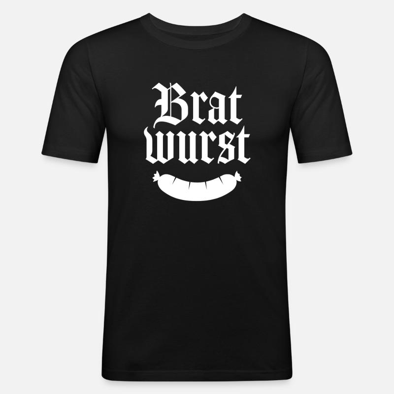 Bratwurst - Männer Slim Fit T-Shirt - Schwarz