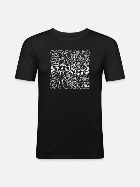 Conception typographique Stoner Rock - T-shirt près du corps Homme - noir