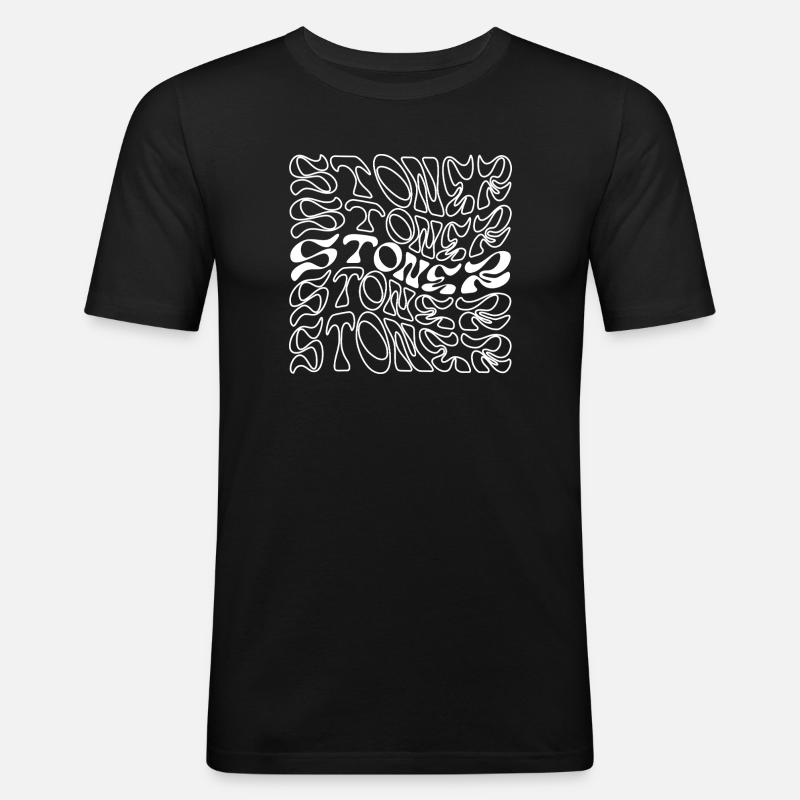 Conception typographique Stoner Rock - T-shirt près du corps Homme - noir